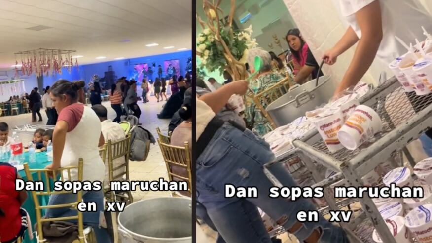 Sopas Maruchan en fiesta de 15