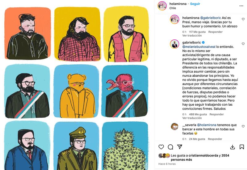 Presidente Boric contesta a publicación en IG
