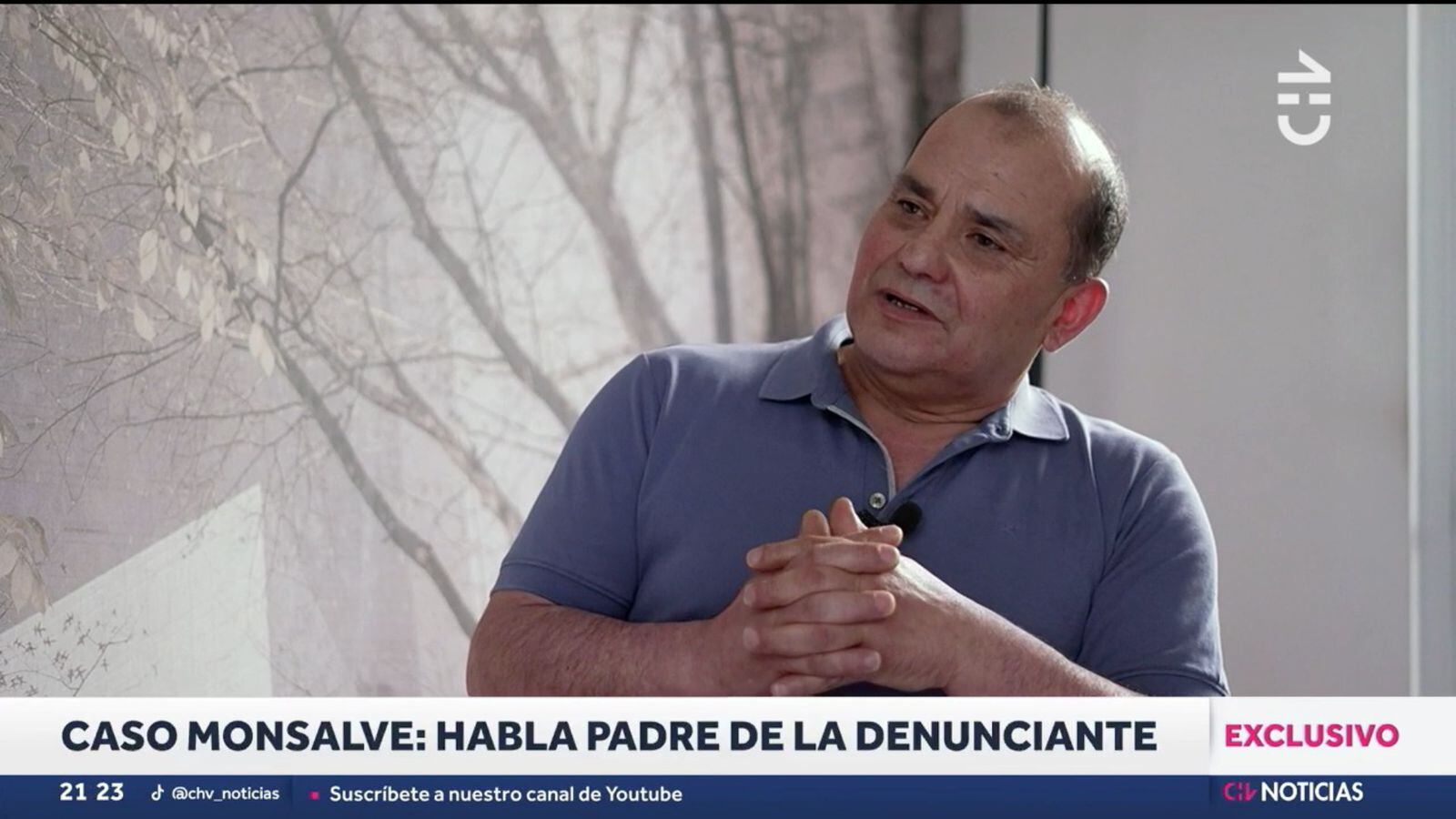 Conversación con CHV Noticias junto al padre de la denunciante por Caso Monsalve