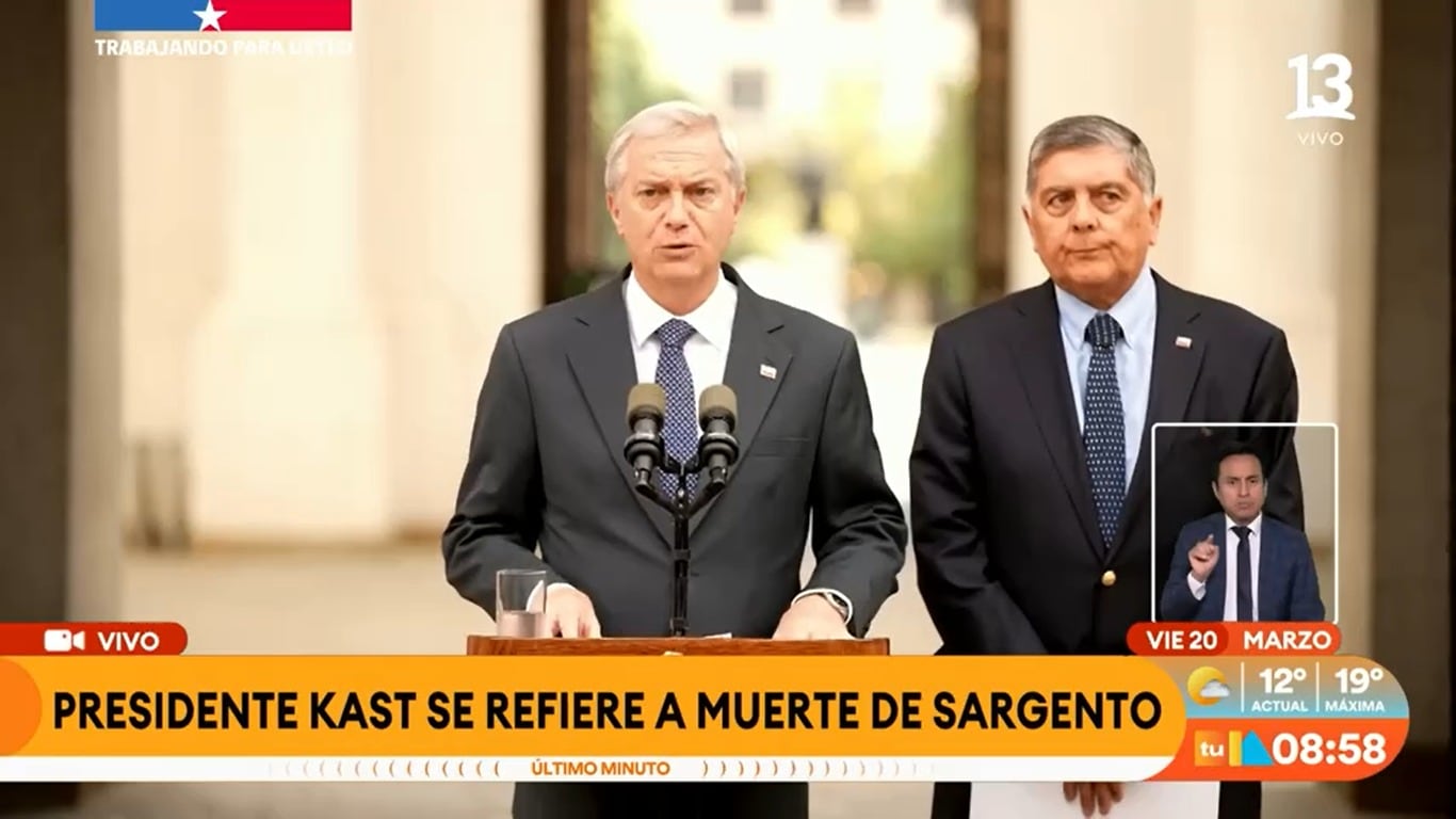Presidente Kast decreta tres días de duelo nacional por muerte de carabinero baleado en Puerto Varas
