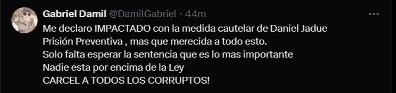 Reacción prisión preventiva Daniel Jadue | X