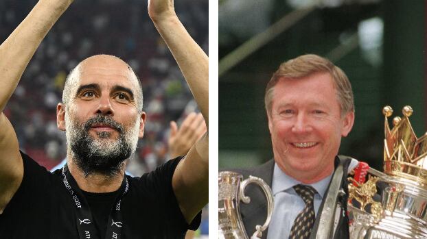 Josep Guardiola y Alex Ferguson / Getty