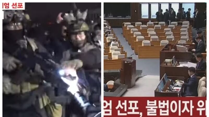 Tropas militares se retiran del parlamento surcoreano luego que legisladores votaran unánimemente en contra de la ley marcial invocada por su presidente