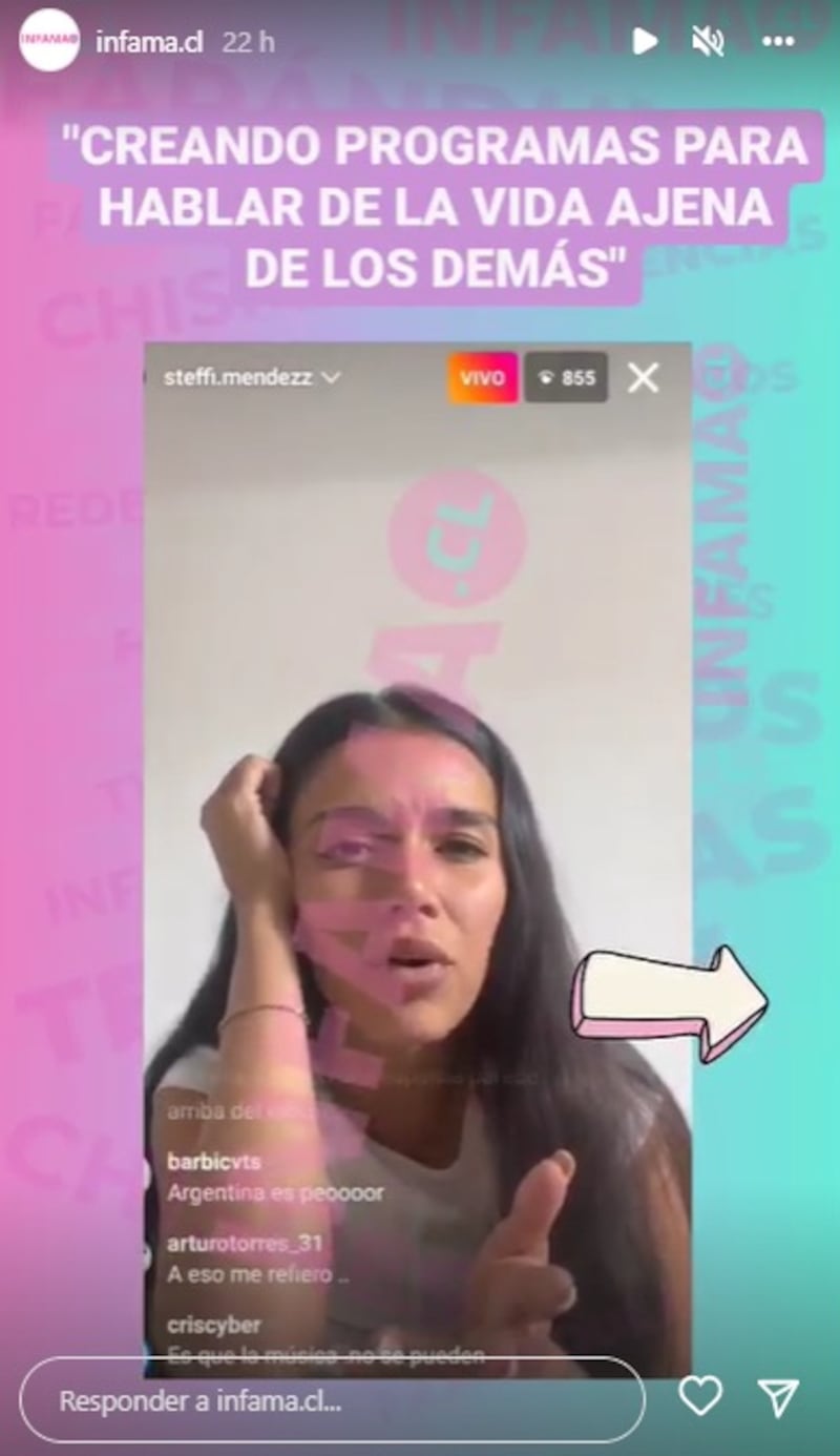Steffi Méndez y su polémico Live de Instagram.