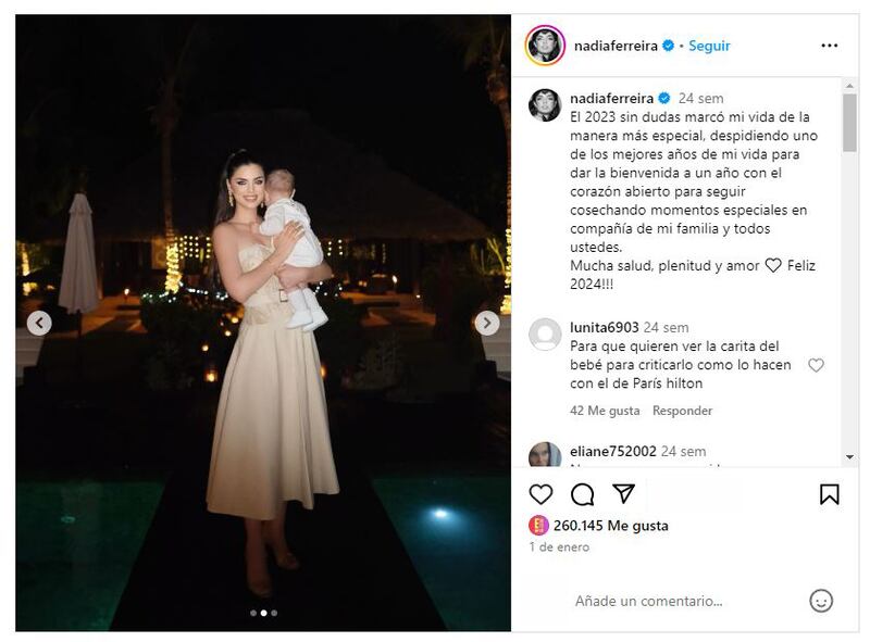 Nadia Ferreira dio a luz a su primer hijo con Marc Anthony en junio de 2023