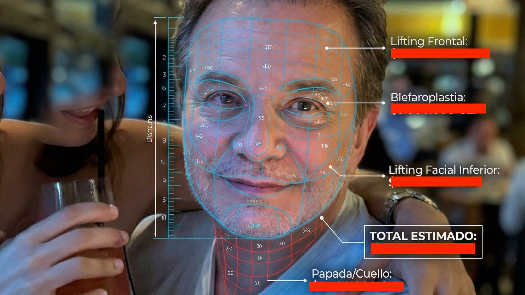 El procedimiento fue descrito como un lifting facial con incisión y anclaje, según lo comentado en TV.