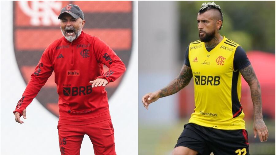 Jorge Sampaoli y Arturo Vidal