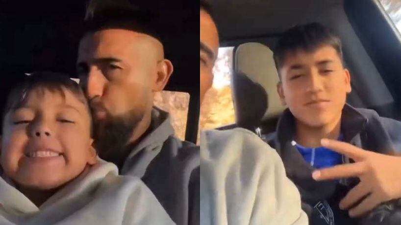Arturo Vidal y sus hijos