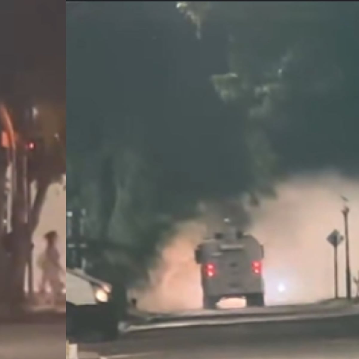 Desórdenes y enfrentamientos tras quema de buses RED en Pudahuel Desórdenes y enfrentamientos tras quema de buses RED en Pudahuel