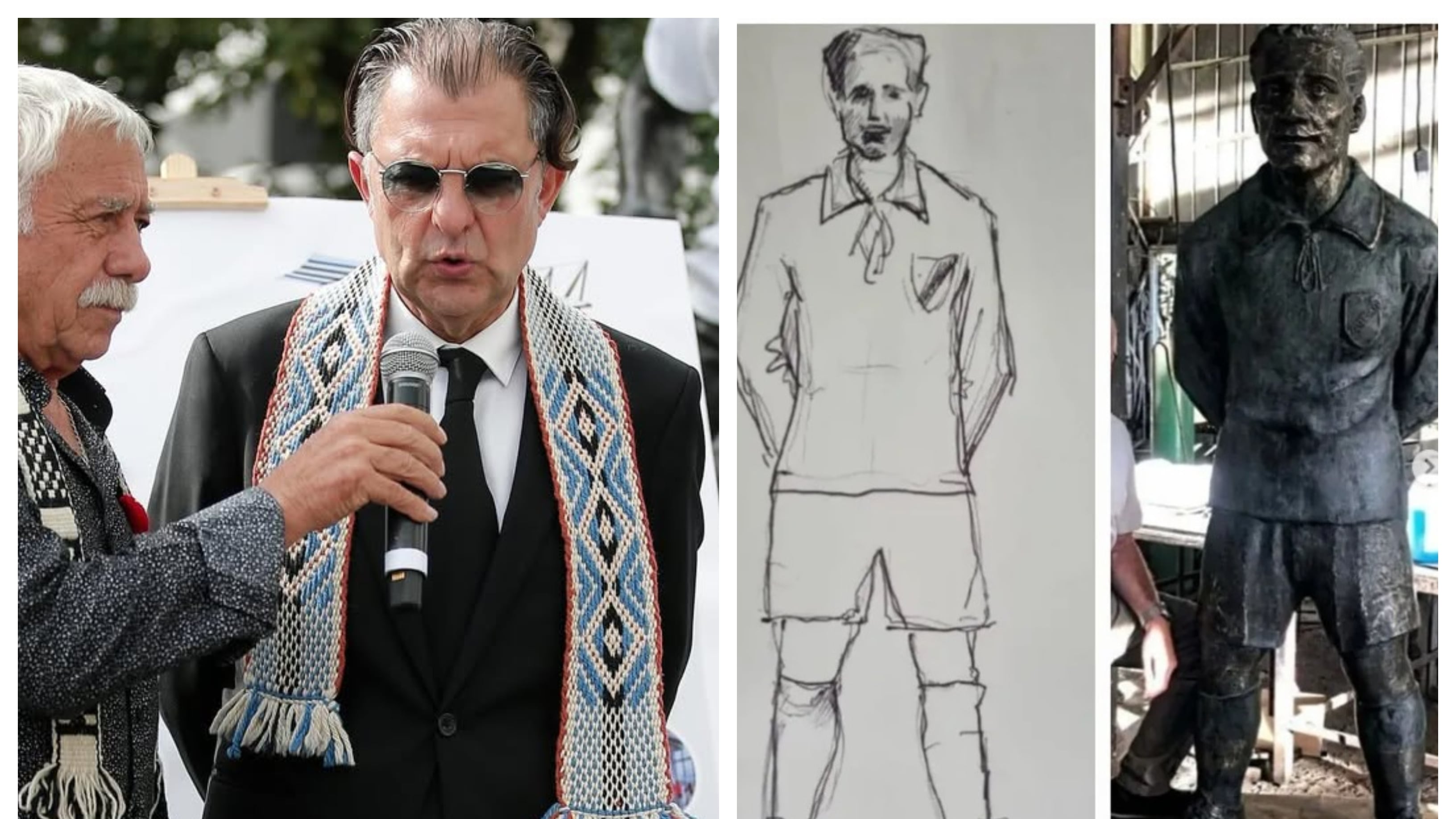 El escultor denunció en sus redes sociales al presidente de Colo Colo por plagiar el diseño de la escultura de David Arellano que le presentó a ByN y que finalmente no realizó por el poco dinero que le ofrecieron.