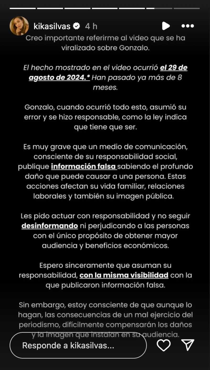 Historia de Kika Silva | Fuente: Instagram @kikasilvas