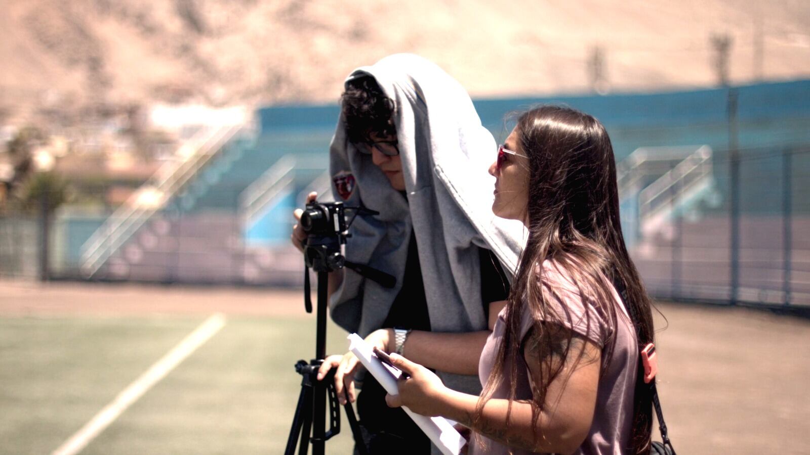 La ganadora de la Categoría Norte, Alejandra Pinilla, durante el rodaje de “Jopia”.