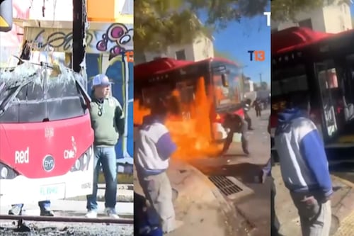 Ataque incendiario en Santiago: Encapuchados queman bus RED afuera de la Usach
