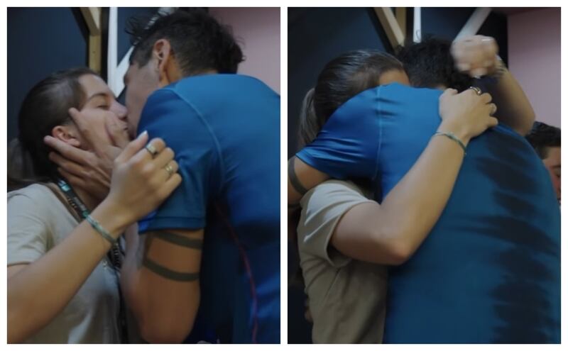 El romántico momento entre Tabilo y Malena de Lorenzo fue registrado en camarines por la señal de Tennis TV.