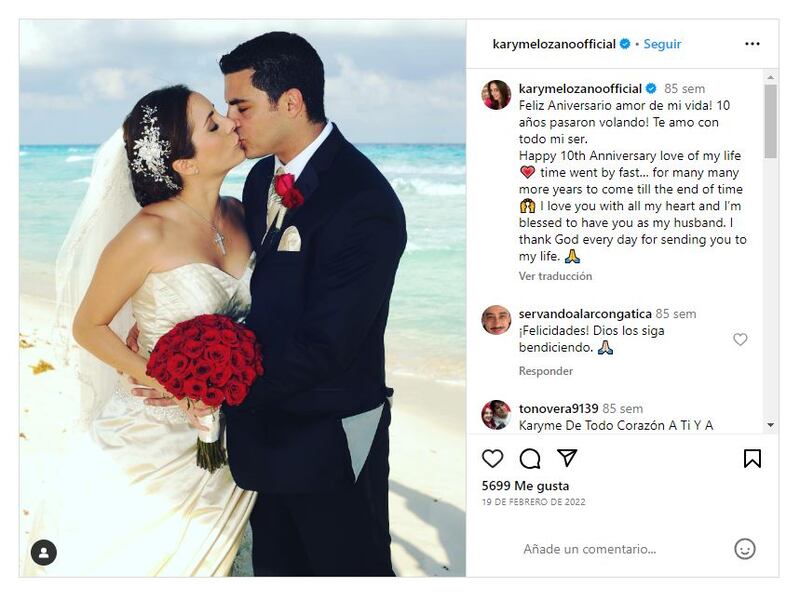 Karyme Lozano junto a su actual esposo, Michael Domingo