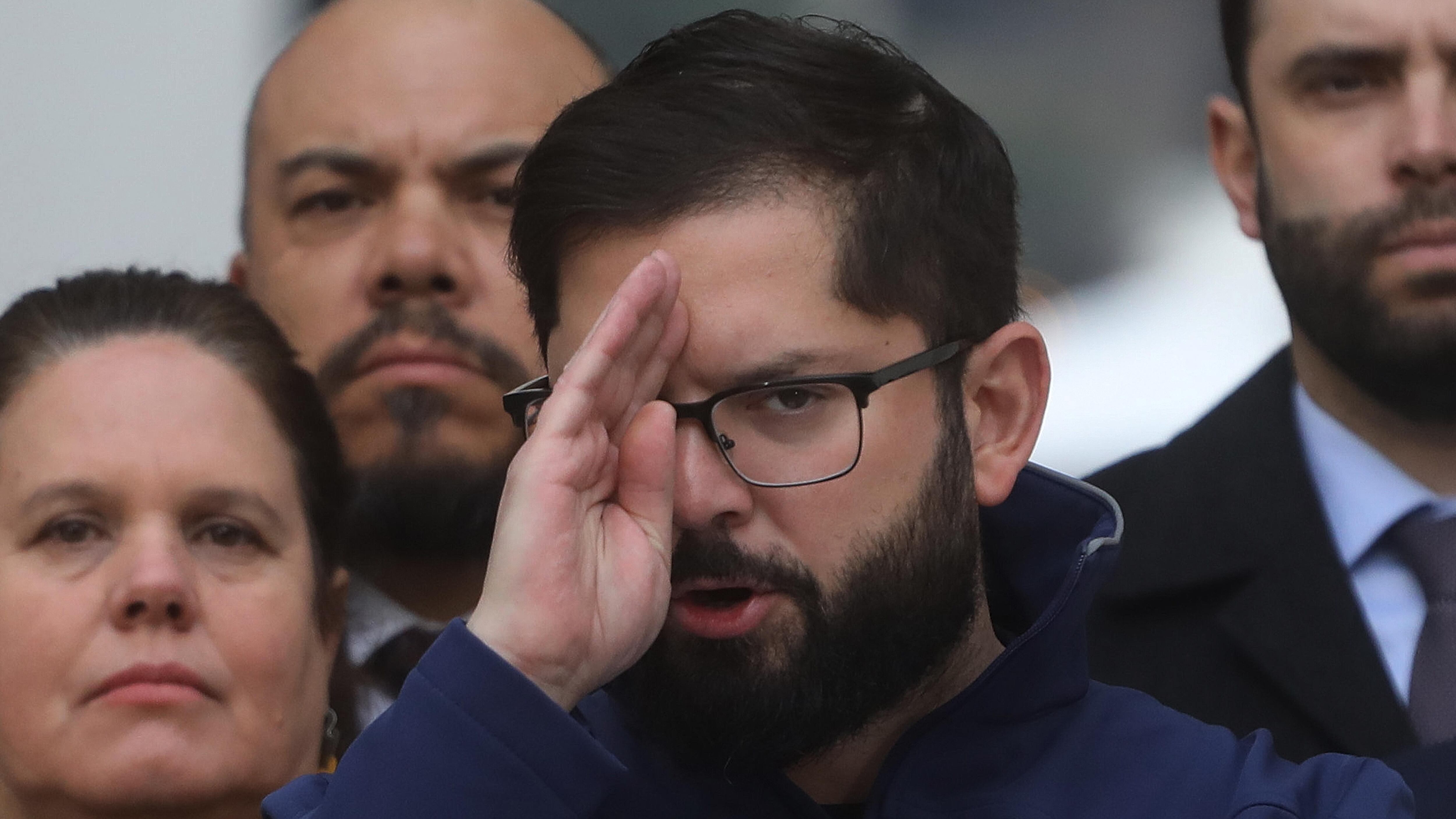 Gabriel Boric, durante los anuncios sobre seguridad, en La Moneda / AGENCIAUNO