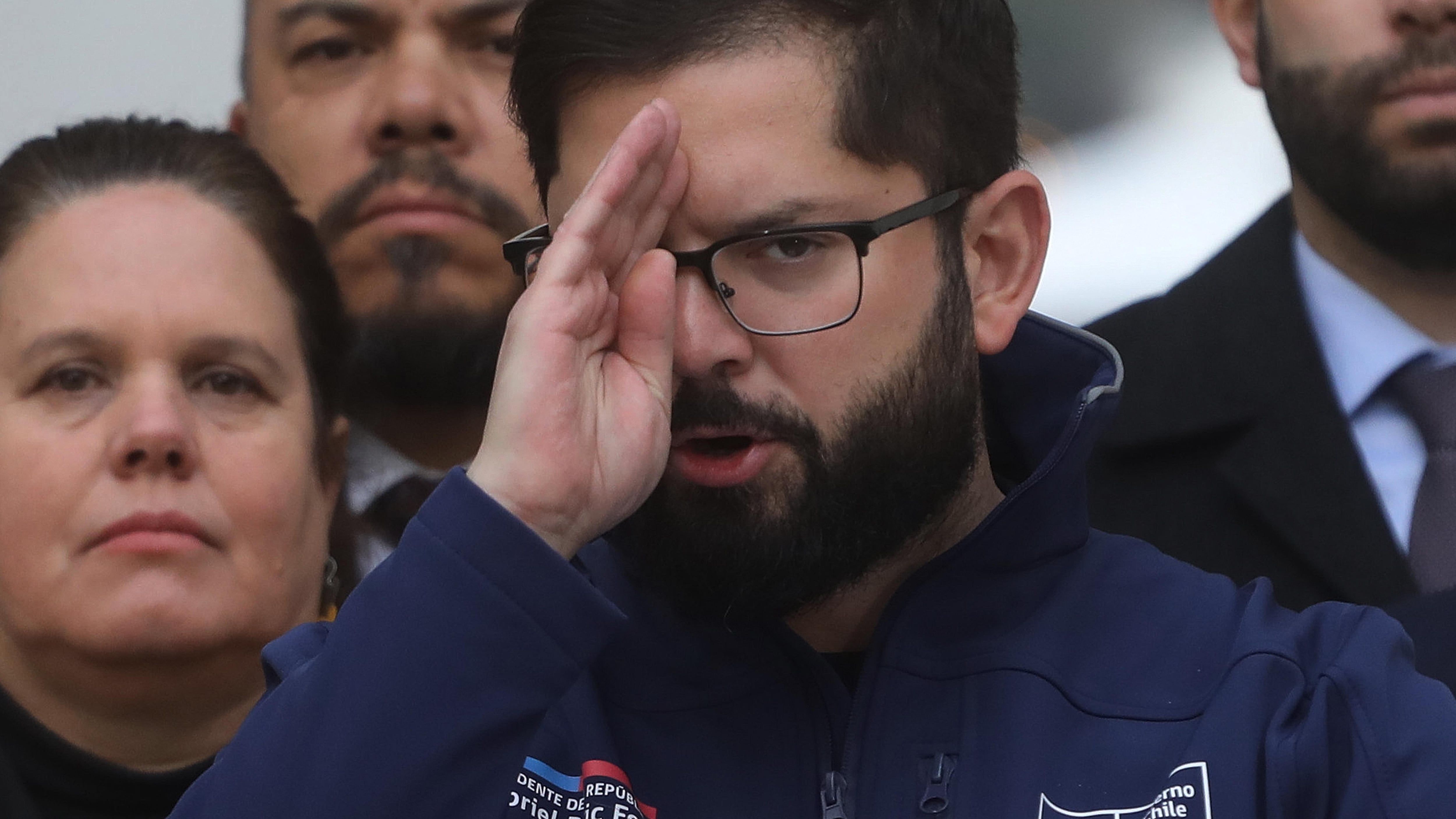 Gabriel Boric, durante los anuncios sobre seguridad, en La Moneda / AGENCIAUNO
