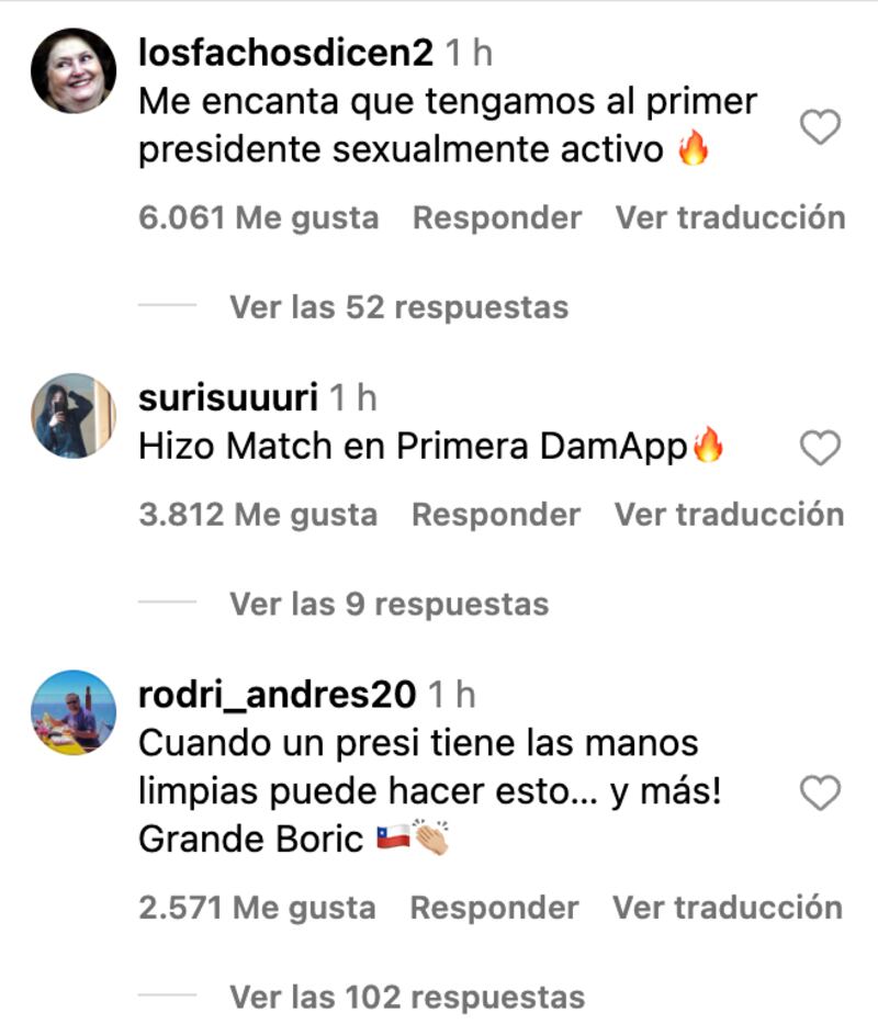 Comentarios video del Presidente Boric | Captura: Instagram de Prensa Chilena