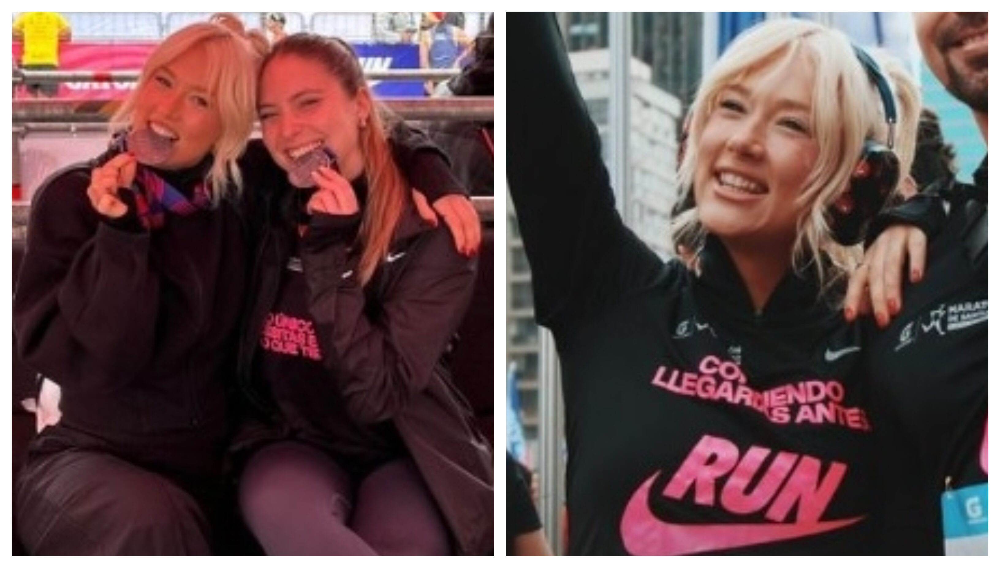 La mediática influencer participó este domingo en el Maratón de Santiago por primera vez.