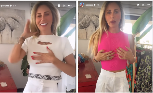 Gissella Gallardo modela su vestuario Figa sin ropa interior y muestra los pezones.