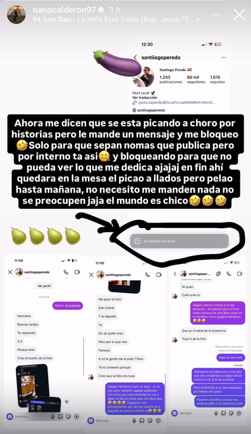 Historia de Nano Calderón | Captura: Instagram @nanocalderon97