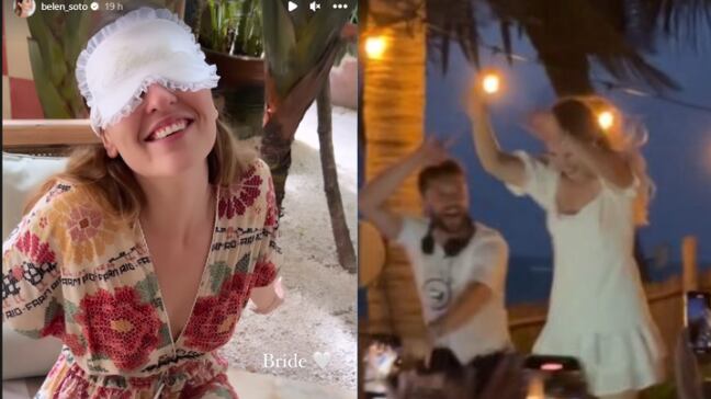 Una divertida prefiesta de matrimonio, realizaron Belén Soto y Branko Bacovich en Tulum, México, playa que escogieron para dar el sí.
Recordemos que la pareja se casó en noviembre pasado por el Registro Civil, en una íntima ceremonia a la que solo asistió la familia, y los amigos más cercanos a la pareja.
