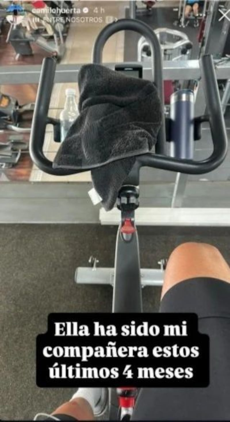 La nueva imagen muestra a Huerta entrenando, destacando que su “compañera” en meses difíciles ha sido el ejercicio constante.