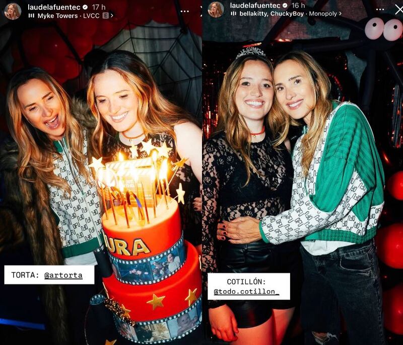 Angélica Castro sorprendió a su hija Laura de la Fuente con una espectacular celebración por sus 20 años. Vía Instagram