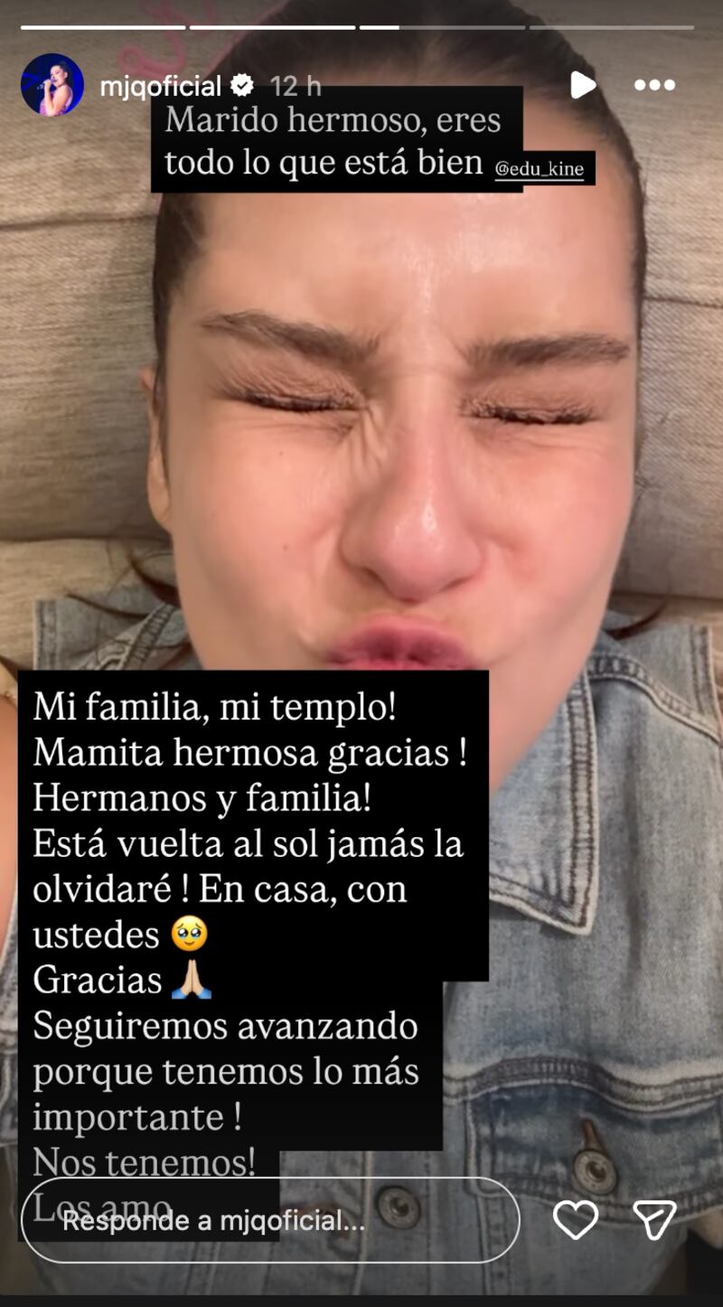 Historia de María José Quintanilla | Captura: Instagram @mjqoficial