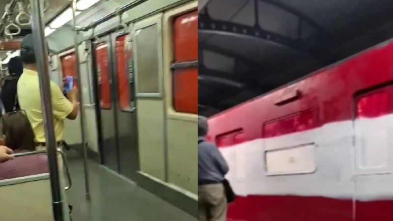 Encapuchados vandalizan tren del Metro de Santiago y dejan pasajeros atrapados