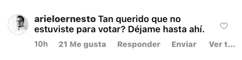 La actriz Mónica Godoy respondió a crítica de usuario por no asistir a votar en el Plebiscito de salida.