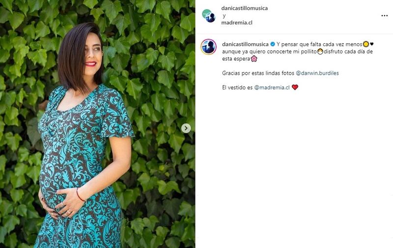 La artista nacional dio cuenta a sus seguidores de Instagram del estado en que se encuentra su avanzado embarazo.