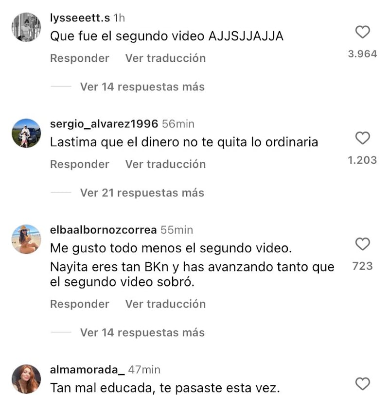 Naya Fácil recibió duras críticas. Captura de Instagram