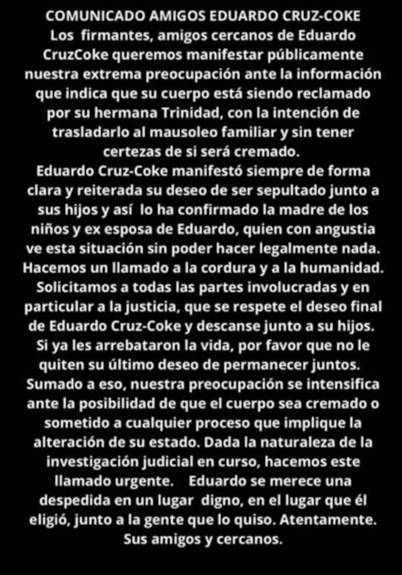 Comunicado de cercanos a Eduardo Cruz-Coke. Imagen de La Cuarta