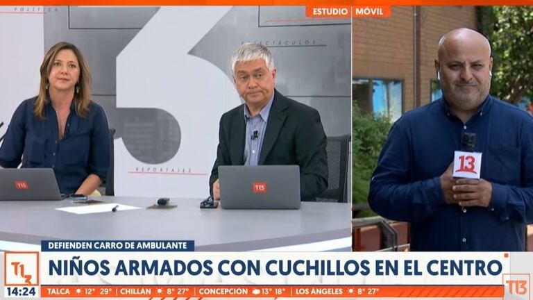 La periodista Mónica Pérez aseguró esta tarde que todos los niños que están ilegal en el país tienen derecho a la educación. Su explicación la dio en T13 Tarde al comentar el video viral de dos menores colombianos con cuchillos en el centro de Santiago.