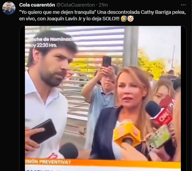 Las reacciones que dejó el reto de Cathy Barriga a Joaquín Lavín Jr.