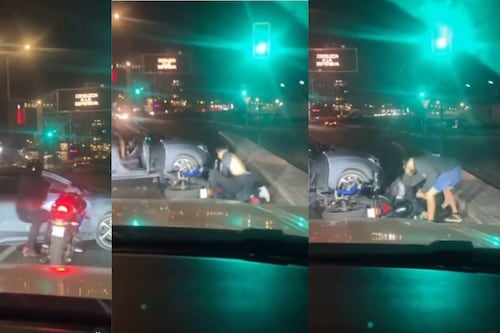 Video registra violenta agresión a motociclista tras discusión con ocupantes de un auto en Antofagasta