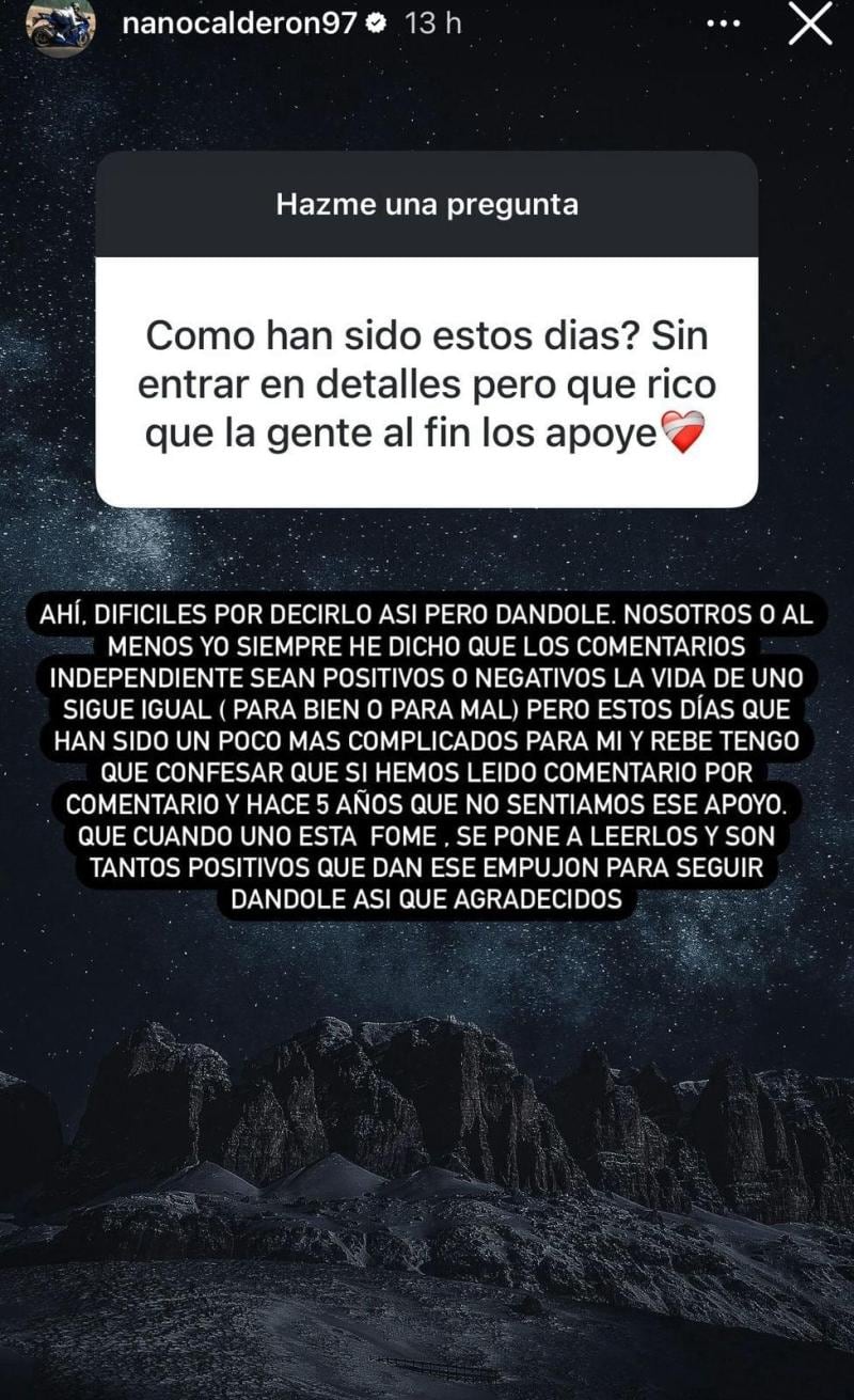 Nano Calderón se sinceró y contó importante paso que le gustaría dar con su pareja, Rebeca Naranjo