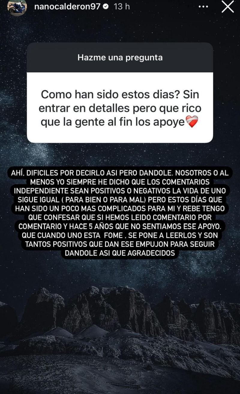 Nano Calderón se sinceró y contó importante paso que le gustaría dar con su pareja, Rebeca Naranjo