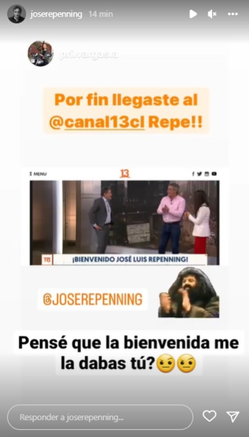 José Luis Repenning extrañó a Priscilla Vargas en su presentación oficial en Canal 13.