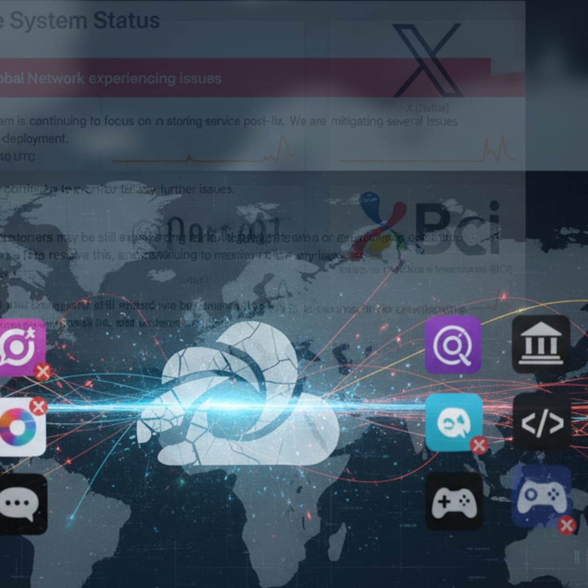 Caída de Cloudflare afecta a bancos y redes sociales Caída de Cloudflare afecta a bancos y redes sociales