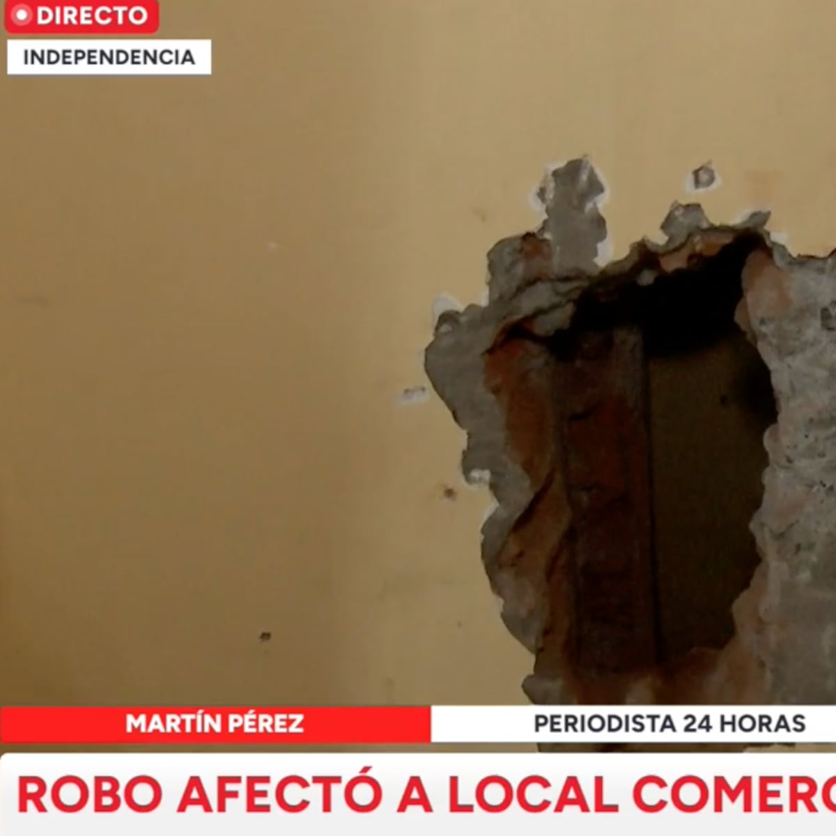 Robo millonario tras perforación de iglesia en Independencia Robo millonario tras perforación de iglesia en Independencia