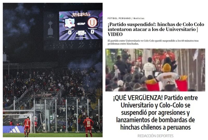Los diarios peruanos criticaron a Colo Colo por el comportamiento agresivo de sus hinchas.