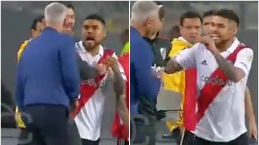 Paulo Díaz y su fuerte encontrón con Tiago Nunes