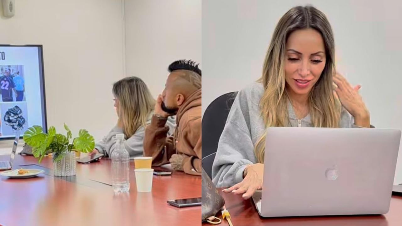 María Teresa Matus y Arturo Vidal trabajando en la nueva colección de la marca de ropa del futbolista