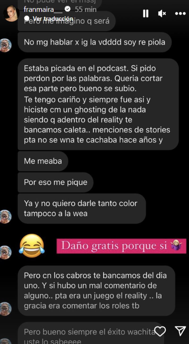 Historia de Fran Maira | Instagram