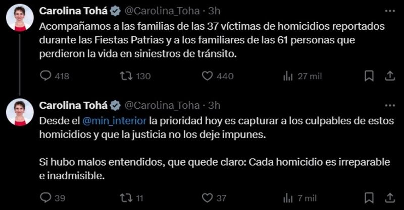 La jefa de Interior respondió a las críticas en sus redes sociales.