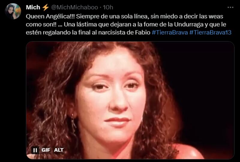 Comentario sobre pelea de Angélica Sepúlveda y Fran Undurraga en "Tierra Brava
