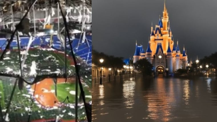 Huracán Milton: techo de Estadio de Tampa colapsó y Disney se inundó, hay varios muertos y desastres en Miami.