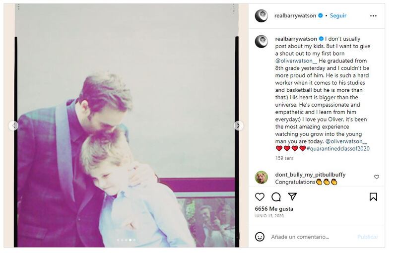Barry Watson junto a su hijo Oliver